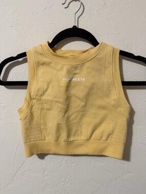 Alphalete Butter Yellow Cropped Athletic Tank